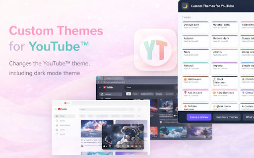 Custom Themes for YouTube™ :: Changes the YouTube™ theme, including dark mode theme.