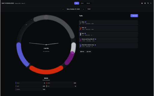 Day Visualizer :: Visualize your schedule with Day/Week/Month views, recurring tasks, notifications, and a beautiful 24h circular dial.