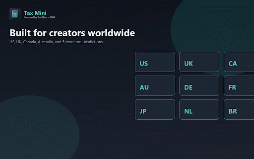 CreatorSense Tax Mini :: Monthly set-aside & quarterly tax planner for creators — offline TaxWise estimates in 9 countries. Not tax filing.