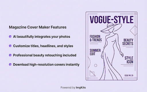 AI Magazine Cover Maker :: Transform your photos into professional magazine covers with AI.