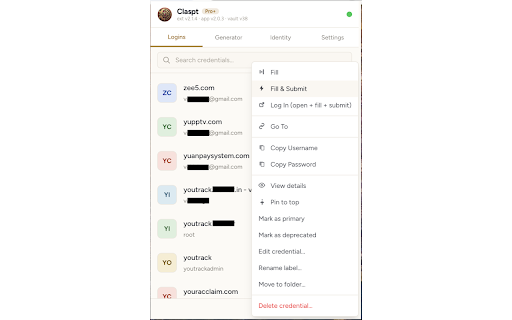 Claspt — Password Auto-Fill :: Companion extension for the Claspt desktop password manager — auto-fills credentials on web pages from your local vault.