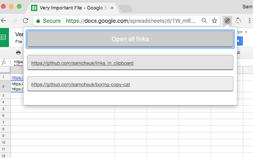 Links in Clipboard :: Open the links with your COPY