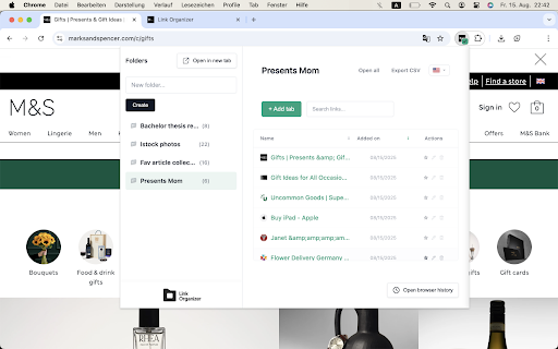 Link Organizer :: Organize your saved links in folders. Perfect for bookmark management.