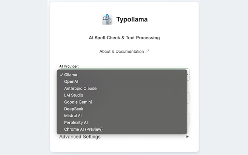 Typollama – AI Spell-Check & Text Processing :: Enhance your writing with Typollama – an AI-powered Chrome extension for spell-checking and advanced text processing.