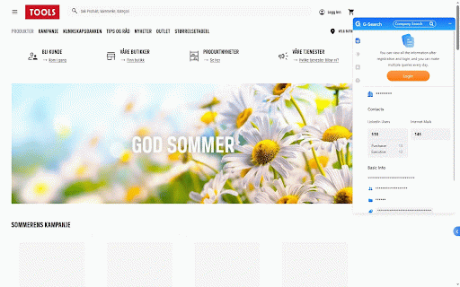 G-Search - B2B Company & Contact Info :: Get company and contact information from anywhere, such as LinkedIn, official website, Facebook. Work Mail OR Phone