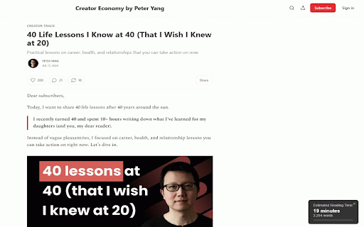 Reading Time Estimator :: Shows estimated reading time for web pages