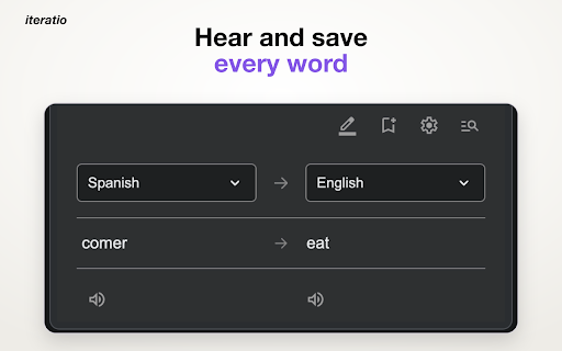 Iteratio: Import from Quizlet :: Import from Quizlet and supported translators, translate selected text, and save vocabulary to Iteratio
