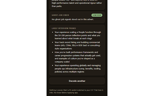 infer: Know Before Applying :: Decode what a job advert actually means, and check it for ghost-job signals.