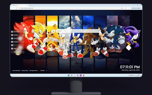 Sonic the Hedgehog Live Wallpaper :: Sonic and friends lineup with colorful backgrounds showcasing different hedgehog forms.