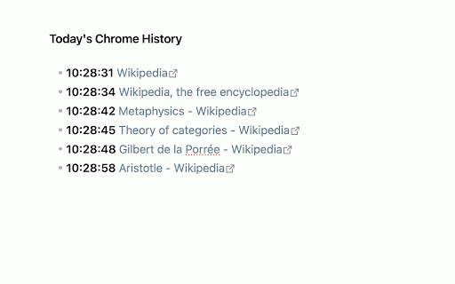 Daily Chrome History to Obsidian :: Fetch today's browsing history and export it to the Daily note in Obsidian.