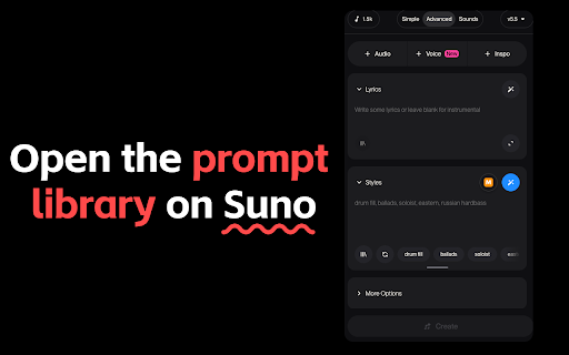 Suno Prompts Manager :: Manage, reuse, and quickly apply Suno style prompts on suno.com — local-first with optional sync.