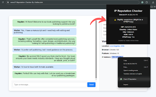 IP Reputation Checker by Utaiba Ahmed Khan :: Check the reputation of an IP address.