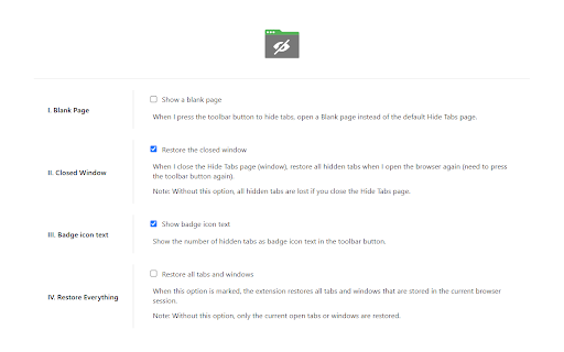 Hide Tabs (Panic Button) :: Easily hide and restore all open tabs with the click of a button!