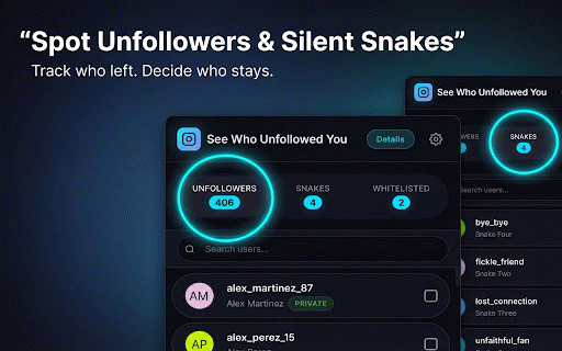 See Who Unfollowed You :: Track Instagram unfollowers safely and locally. Background scanning included.