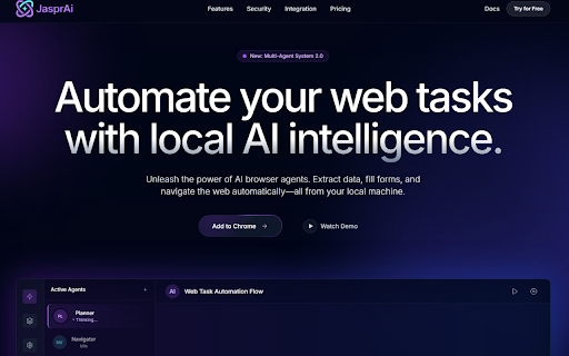 JasprAi: AI Web Agent & Automation :: Automate web tasks with AI! JasprAi is an open-source browser extension that lets you extract data, fill forms, and more.