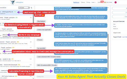 Facebook Marketplace AI Auto Reply - Close Deals While You Sleep :: Car dealers love it: GPT-5 AI that books test drives & qualifies buyers 24/7. Built-in inbox. Real intent AI. Closes real deals.