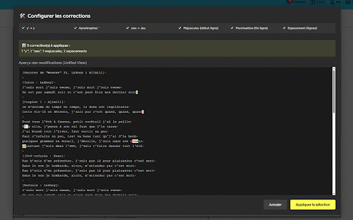 Genius Fast Transcriber + Lyric Card Maker :: The ultimate tool for Genius contributors. Custom buttons, smart tags, auto-corrections, and Lyric Card creation (FR/EN/PL).