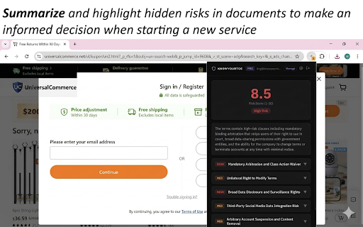 KnowYourTOS :: Scan Terms & Conditions in real-time. Surface hidden risks before you click 'I Agree.'