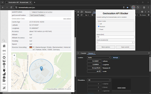 Geolocation API Blocker :: A simple extension for overriding the browser's Geolocation API.