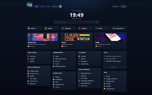 ReadyTab - New Tab Dashboard & Launcher :: New tab dashboard with link boards, workspaces, spotlight search, desktop launcher & shareable boards. Your browser command center.