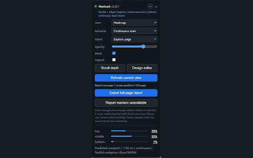 Heatcast: Predictive Eye Tracking & Website Heatmaps :: Predictive eye tracking for any page. On-device attention heatmaps, scroll-depth analysis, and full-page reports.