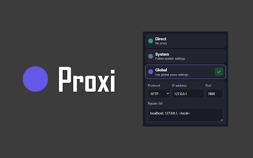 Proxi :: Quickly switch between direct, system, and global proxy modes.