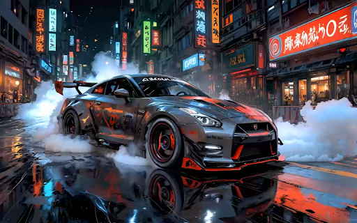 Cool Car Street Burnout Live Wallpaper :: Transform your new tab with stunning live HD car burnout wallpapers, bringing the thrill of the street right to your browser!