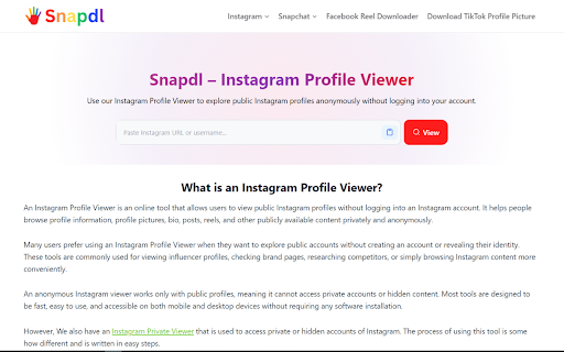 Snapdl :: Snapdl is a fast and secure TikTok, Instagram, Snapchat and facebook downloader and viewer