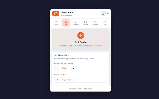 Intelligent Inbox Cleaner - Email Cleaner for Gmail :: Clean inbox fast. Bulk delete & Unsubscribe emails, get inbox zero with AI protection, scheduled cleaning & storage manager