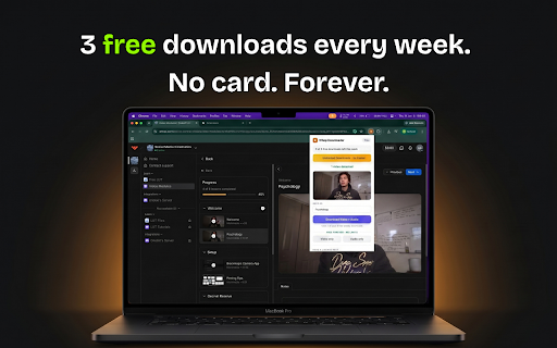Whop Downloader :: Free Whop video downloader. 3 full MP4 downloads/week free forever. Unlimited with Pro. Audio & video-only always 100% free.