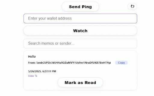 Ping That Wallet :: View messages sent to your Solana wallet