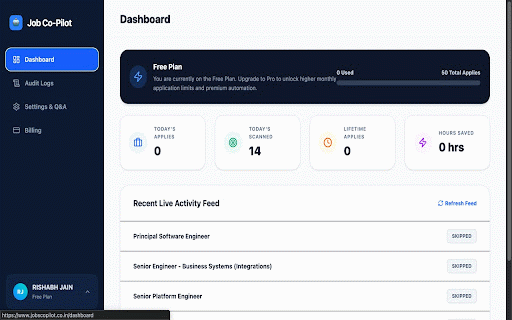 Jobs Co-Pilot | AI Auto-Applier :: Your AI Co-Pilot for smarter job applications on Naukri and LinkedIn.