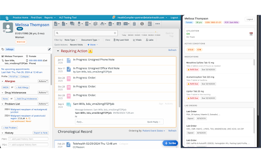 HealthCompiler Sidecar :: Seamlessly integrates with Elation EHR to display real-time patient insights, care gaps, and risk coding opportunities.