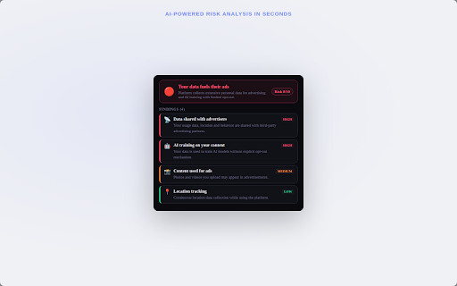 Fret :: Understand what you sign. Analyze terms of service and privacy policies instantly in your browser.