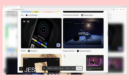 Arc Peek: Link preview :: "Arc Peek" allows users to preview links, similar to the functionality in the Arc browser.