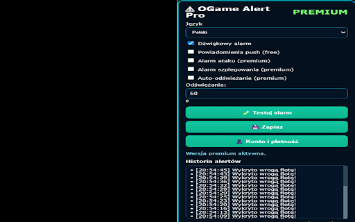 OGame Alert Pro :: OGame alerts with Stripe-gated premium features.