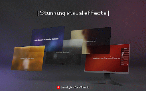 LumaLyrics for YT Music Version :: Stunning kinetic lyrics for YouTube Music with beautiful visual effects, particle animations & full customization. Lyrics overlay.