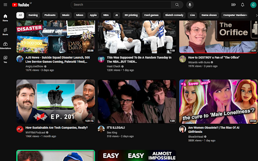 Stop recommending YouTube :: Stops recommended content from showing up on YouTube.