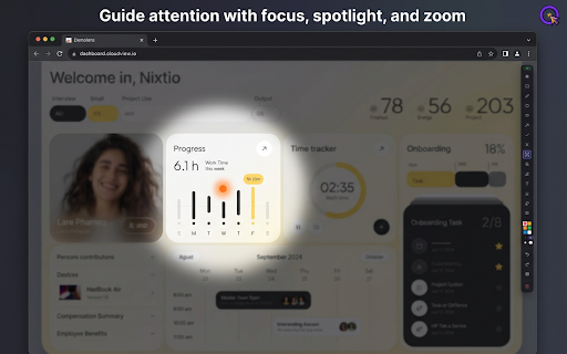 Demolens - Annotate, Zoom & Record on Screen :: Draw, annotate, highlight, zoom, record & overlay on any webpage with hotkeys - for live SaaS demos, sales, teaching & webinars.