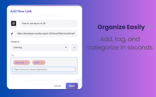 Smart Link Organizer :: Save and categorize your links manually and automatically with ease.