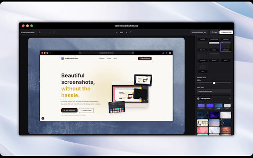 Screenshot Framer — Capture, Edit, Annotate and Frame Beautiful Screenshots :: Capture, edit, and beautify screenshots with browser frames and backgrounds