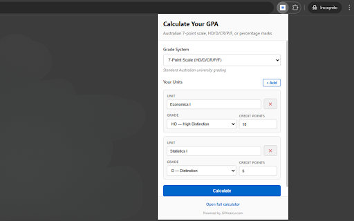 GPA Calculator Australia :: Calculate your Australian GPA instantly