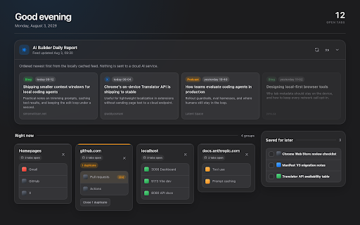 Zero Tab :: A local-first personal workstation for organizing tabs, saved links, and builder updates.