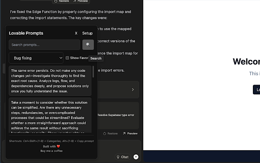 Lovable Prompts :: Gestisci e accedi rapidamente ai tuoi prompt preferiti.