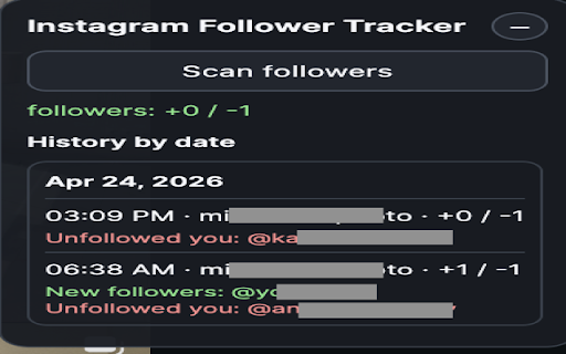 Social Follower Tracker :: Track follower changes with local snapshots.