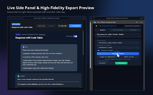 AI Chat Exporter - Free, Private, OpenSource :: Export AI chats from ChatGPT, Claude, Gemini & more to Markdown or JSON.