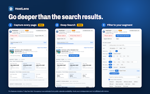 HostLens – Airbnb Comps, Pricing & Market Research :: Compare your Airbnb listing to local comps: price, estimated occupancy, amenities, reviews. STR market research and reports.