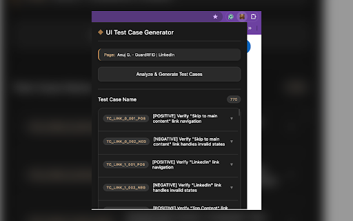UI Test Case Generator :: Automatically generate test cases from any webpage