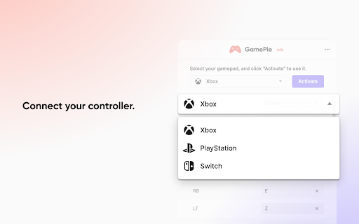 GamePie - Gamepad to Keyboard Mapper from ProtoPie :: Control ProtoPie prototypes in your browser by mapping gamepad inputs to keyboard keys.