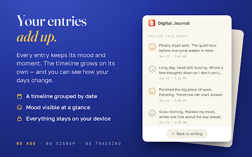 Digital Journal :: Try Digital Journal app — your personal journal, mood tracker, and online digital diary in one Chrome extension.